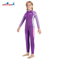 Amazon 2.5MM children's wetsuit split long-sleeved trousers warm swimsuit girls snorkeling surfing wetsuit