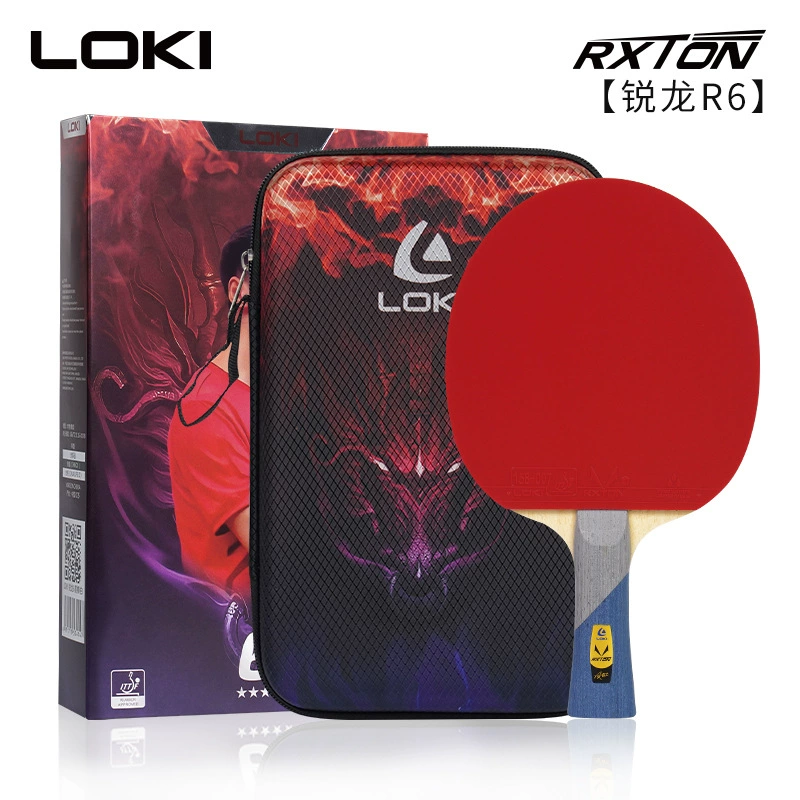 Table tennis racket (LOKI) R6 — six‑star Ayus carbon blade, anti‑glue competition pro
