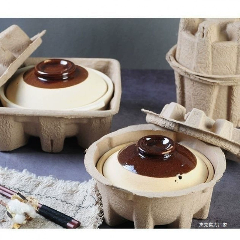 Одноразовая керамическая термоизоляционная кастрюля для риса в стиле ретро, ​​глиняная кастрюля для еды на вынос