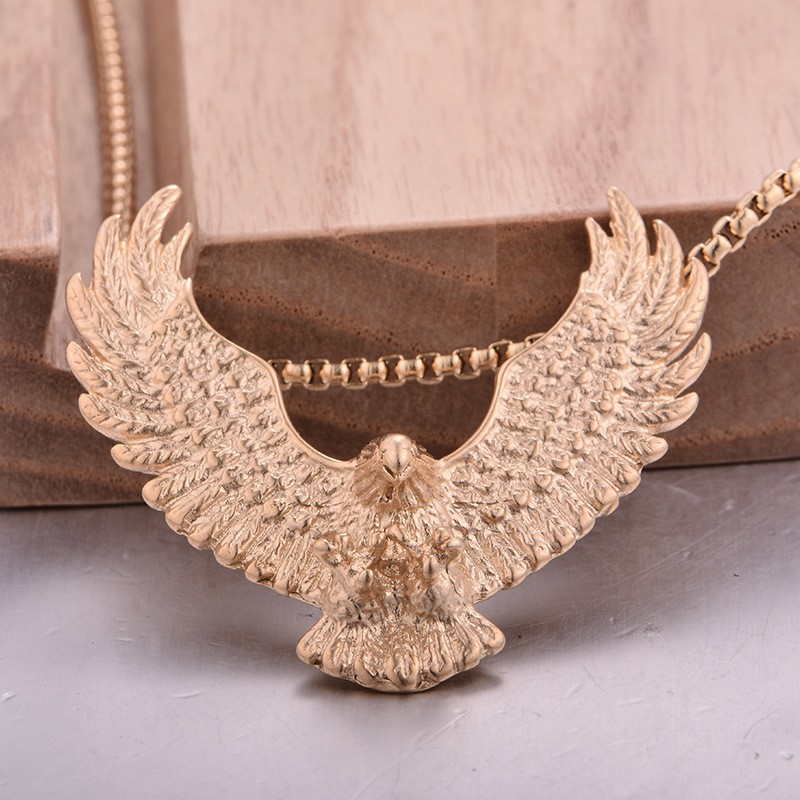 Eagle Pendant Necklace For Men In Titanium Steel Punk Style_voghion.com