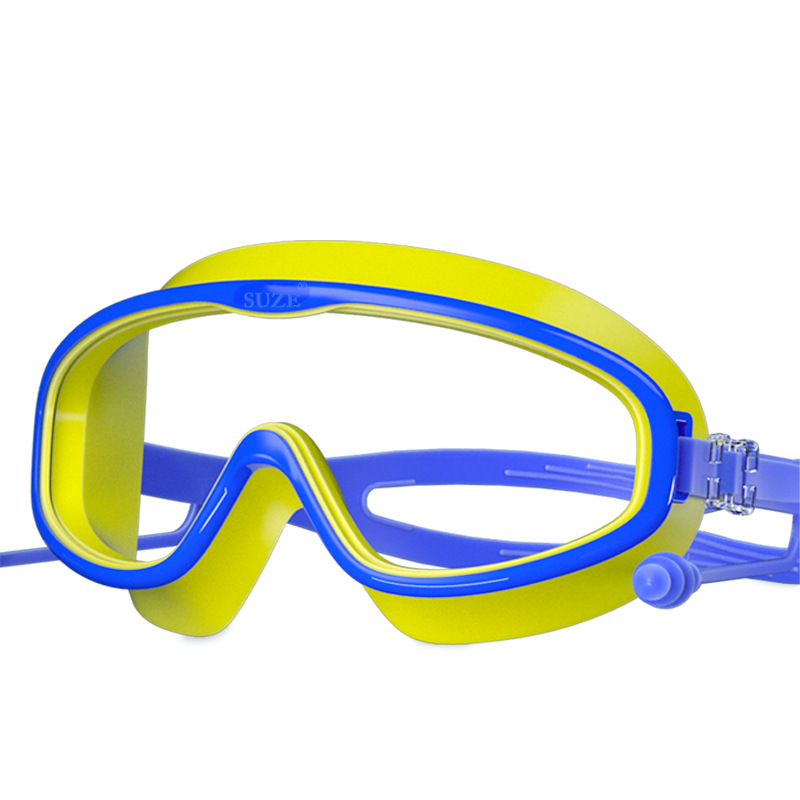 5~16세 어린이용 노란색 및 파란색 단일 수영 고글