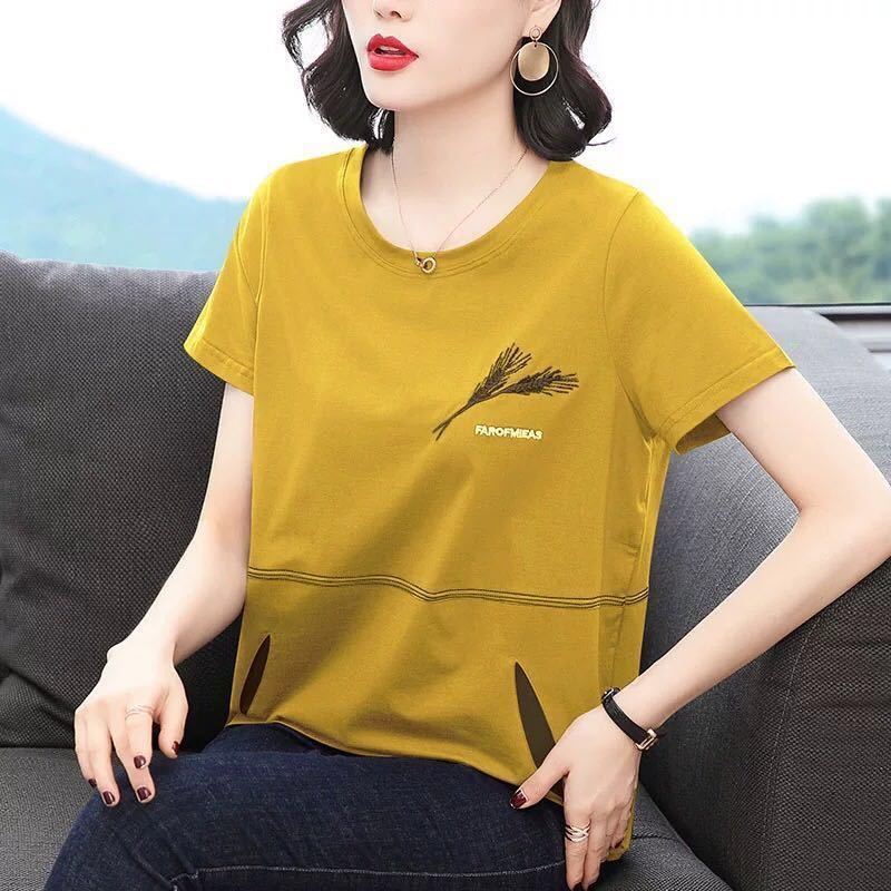 夏季2023新款短袖T恤女打底衫韩版圆领大码女装小衫女式上衣体恤