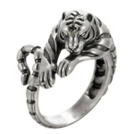 Ретро трендовое регулируемое кольцо, король тигров