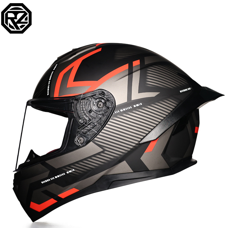 Casco de motocicleta Orz para hombres y mujeres, casco integral de verano con gran alerón trasero para todas las estaciones, certificado por DOT, transfronterizo.