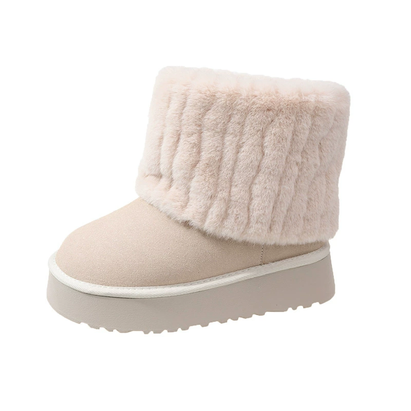 Boots, winter warm shoes platform, 2024 years