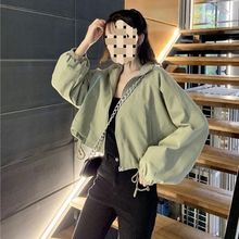 港风复古网红外套女短款学生韩版宽松秋季新款小个子棒球服夹克