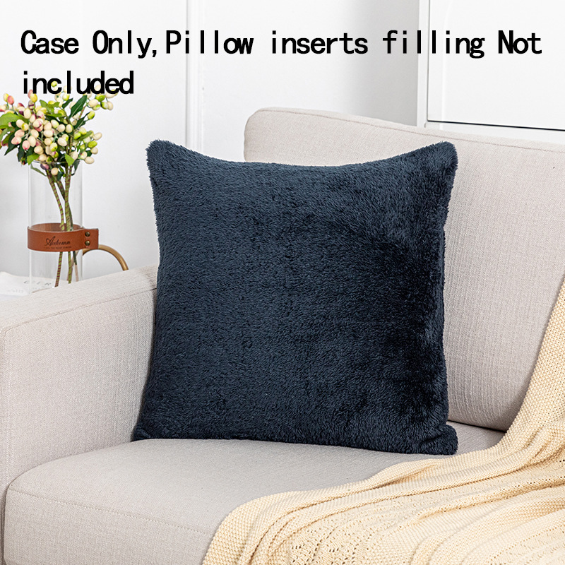 Cross-border Nordic High-density Thickened Solid Color Plush Pillowcase Living Room Bedroom Sofa Decorative Pillowcase_voghion.com