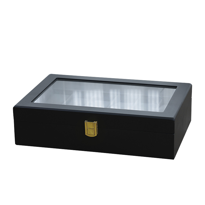 Embalaje de joyas de oro negro mate 61020-bit caja de reloj spray pintura reloj joyería almacenamiento caja de presentación en stock
