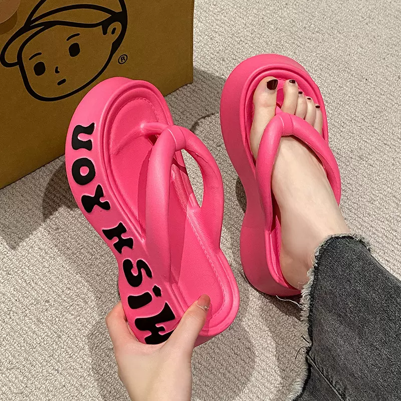 增高时尚厚底踩屎感人字拖女夏季外穿2025新款eva沙滩凉拖踩屎感