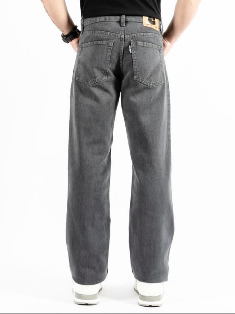 Cleanfit Herren Jeans Mit Geradem Bein Graue Freizeithose_voghion.com