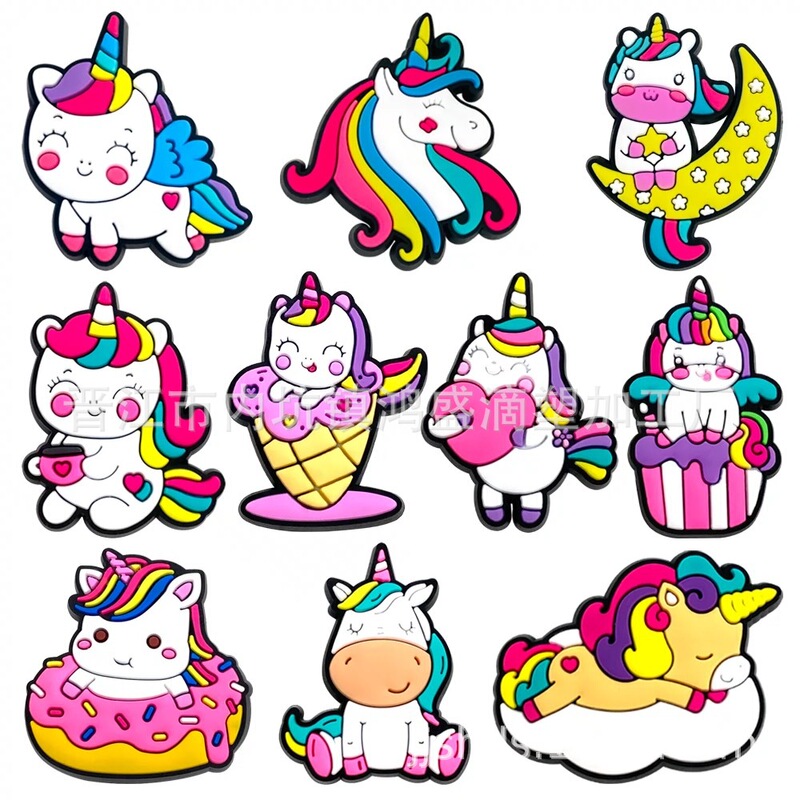 Factory direct cross-border e-commerce new unicorn shoe buckle cute charm cartoon shoes flower hole shoes DIY decoration