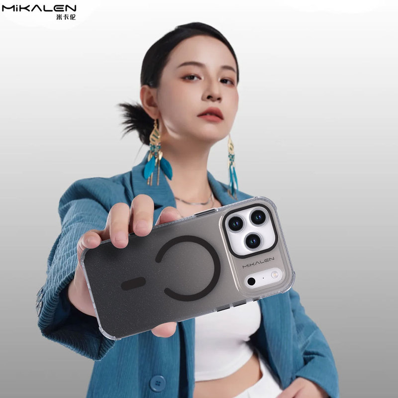 米卡伦适用于苹果17磁吸手机壳17promax闪粉渐变17pro透明防摔套|undefined