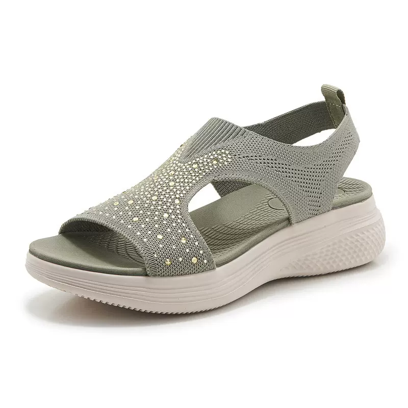 8928-9新款2025MD轻便 凉鞋休闲运动舒适厚底水钻缝线大码女鞋