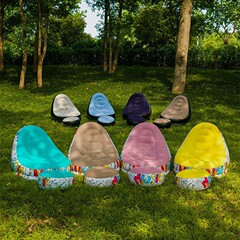 メーカー直販インフレータブル植毛フットソファ背もたれソファPVC植毛ソファインフレータブル植毛チェア