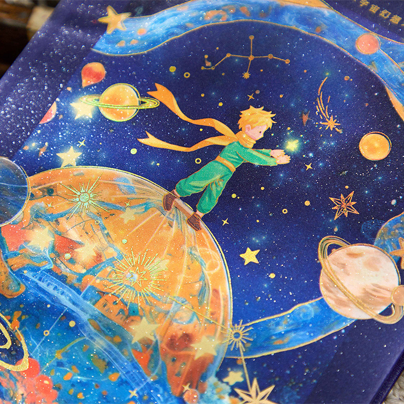 Recoger el libro de tapa dura A5 Little Prince's Planet Universe Series Notas de oficina de alto valor Cuaderno de estudiante