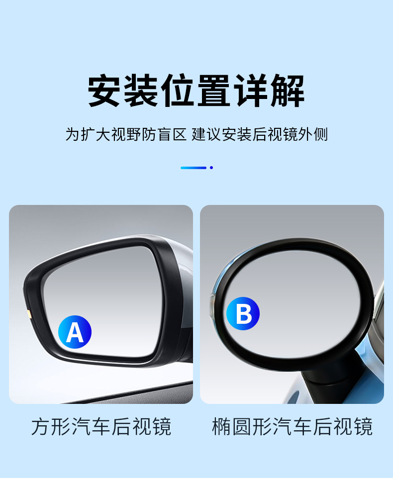 Small Round Mirror Rearview Mirror Car Reversing Artifact Blind Spot Auxiliary Mirror Reflector 360-Degree Suction Cup Ultra-Clear Mirror