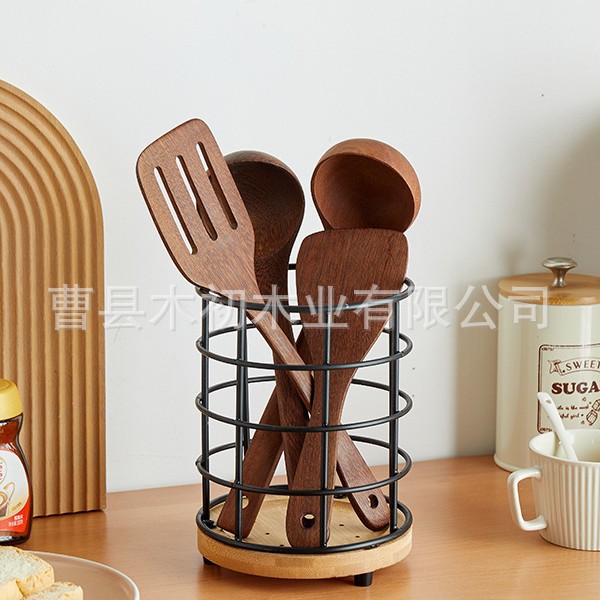 Soporte de pared para cucharas y palillos con drenaje multifuncional