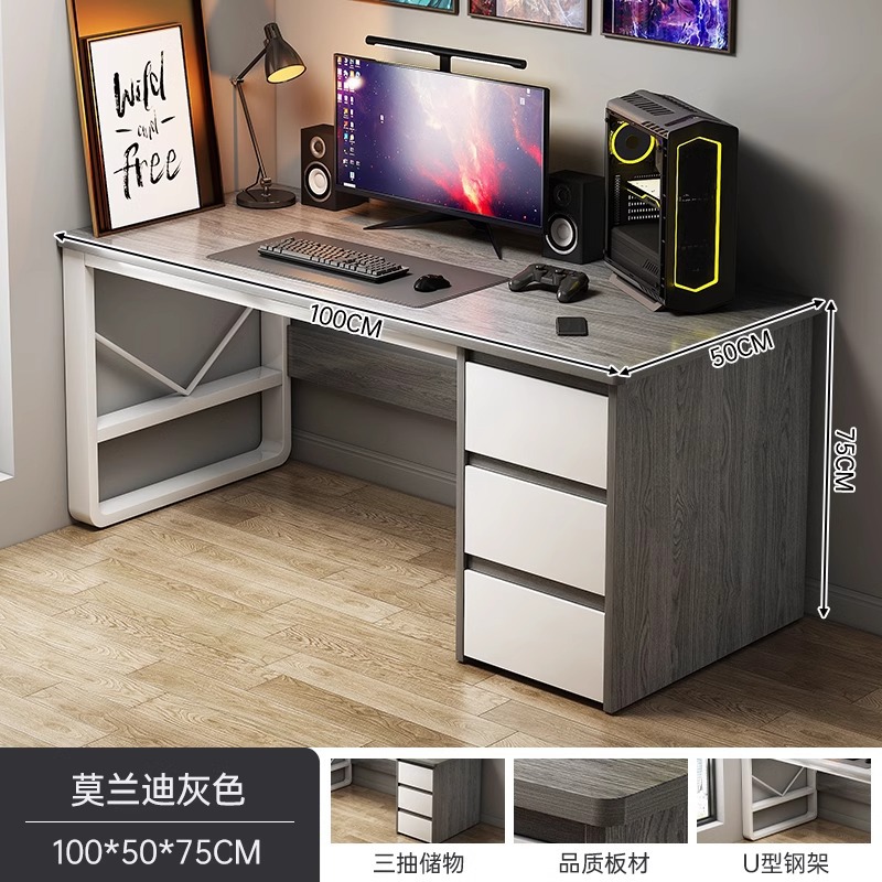Escritorio para computadora Escritorio Escritorio para estudiantes en casa Casa de alquiler Escritorio de escritura simple Dormitorio Escritorio simple con cajón