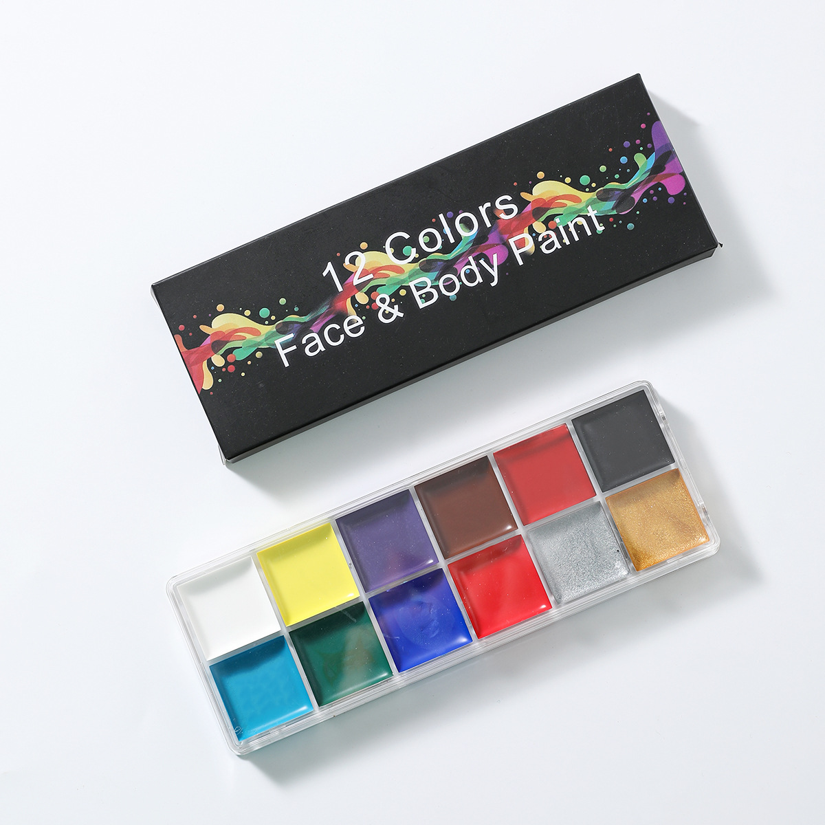 Fabricante directo de comercio exterior 12 colores de pintura al óleo cuerpo humano pintura al óleo cuerpo cara de Navidad espectáculo dramático