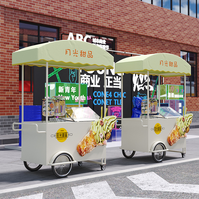 冰淇淋摆摊车试吃台冰糕冰柜售卖车冰激凌雪糕甜品车热狗咖啡车