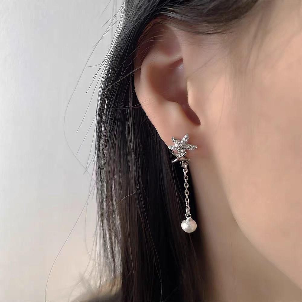 실버 불가사리 귀걸이(쌍) R4633B
