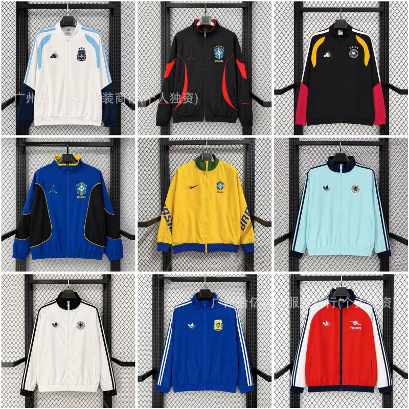 World Cup football training jacket, performance jacket, windproof hooded jacket, retro casual style, unisex, for couples