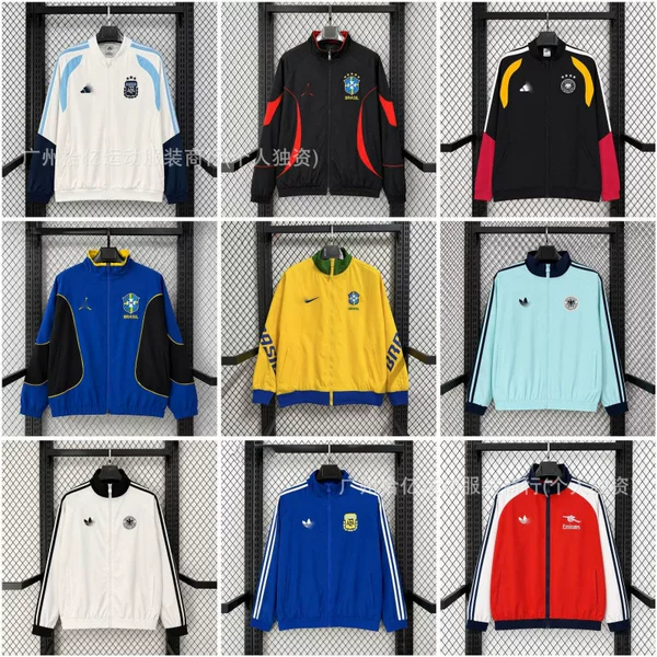 World Cup football training jacket, performance jacket, windproof hooded jacket, retro casual style, unisex, for couples