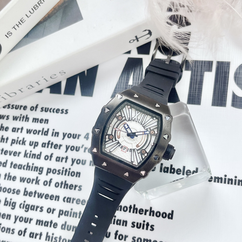 Orologio sportivo curvo al quarzo a forma di barile scavato da uomo PRECIOUS Richard Series, popolare e di vendita calda_voghion.com