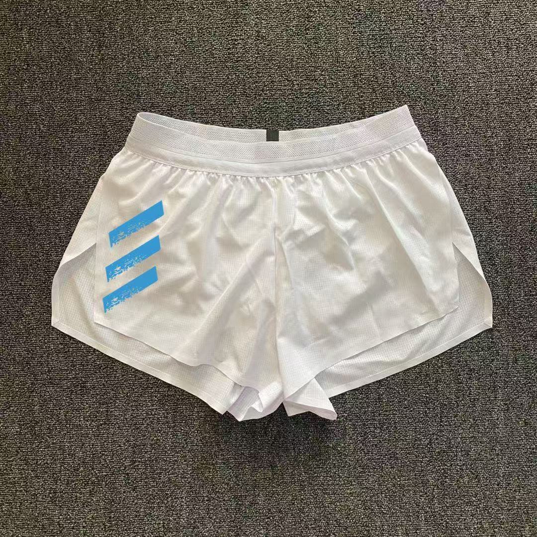 スポーツランニング三分トレーニングパンツ男性プロマラソン側開帯ライニング速乾通気陸上パンツ