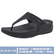 987-2亚马逊2026夏季水钻凉鞋女轻盈运动风舒适橡筋大码厚底拖鞋