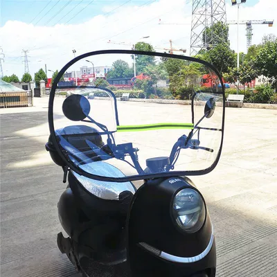 for Scooters, Winter Style, Full Set | Motorcycle front windshield - single-little-flying-saucer-eyes-high-end-black