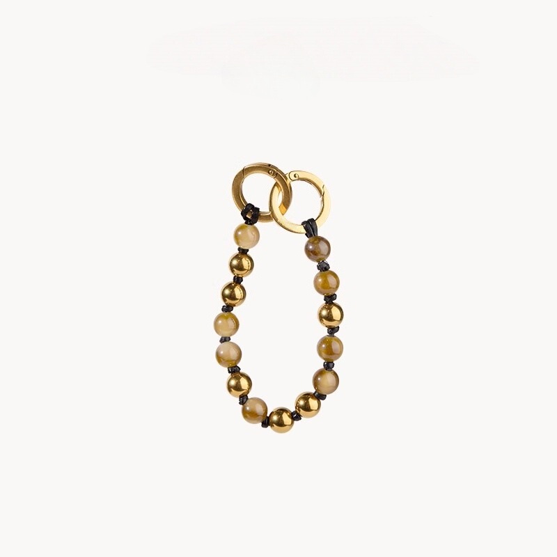 New Chinese-Style Bead Pendant Accessory Keychain Niche Designer High-End Beaded Hanging Decoration Chain Decoration