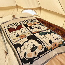 A524轻奢风户外露营帐篷布置休闲毯小众小毯子挂毯沙发毯针织沙发