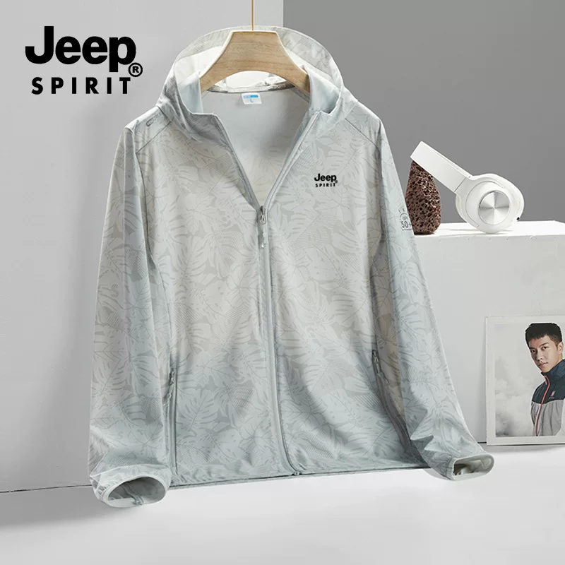 JEEP SPIRIT Лето тонкий длинный рукав, шелковый ветровка, быстросохнущая защита от солнца, куртка мужская и женская