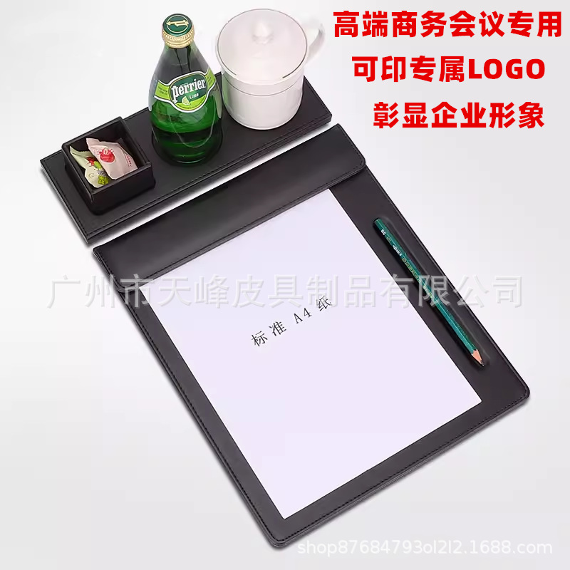 하이 엔드 PU 가죽 회의 클립 패드 a4 특수 제품 호텔 기록 폴더 자기 쓰기 패드 메모 홀더