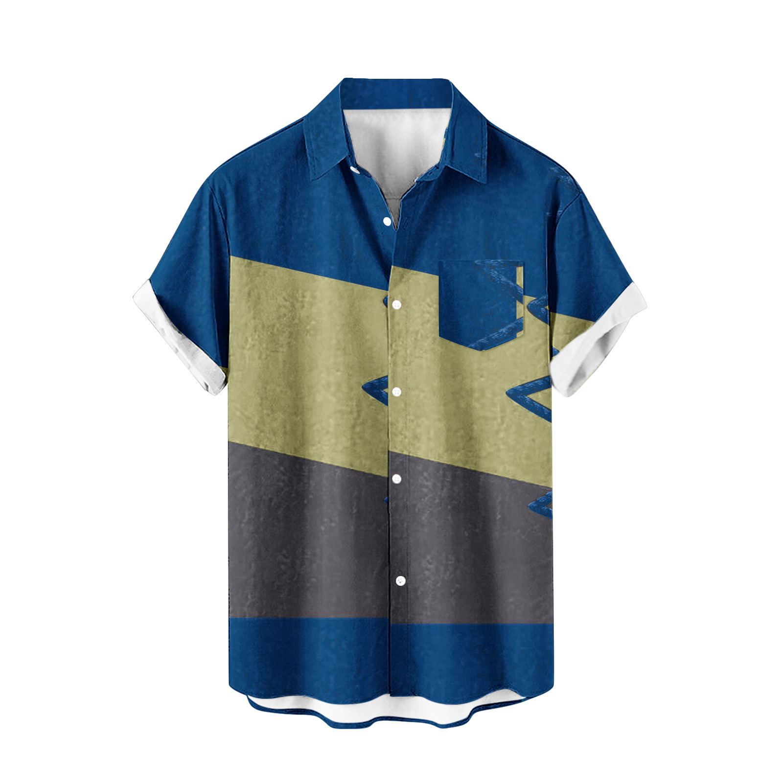 2024 comercio exterior europeo y americano transfronterizo exclusivamente para camisas de manga corta para hombres color de costura impresión digital 3D blusa casual