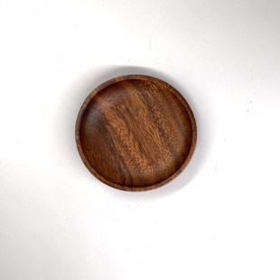 ∝South American Walnut Small Round Dish Insulated Coaster Side Dish Soy Sauce Dish Washable Insulation Pad 10-10-2