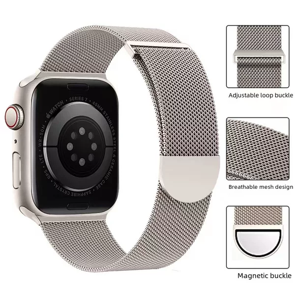 Use Apple Watch applewatch milanis Apple semicircle double-Section metal strap leopard star