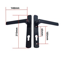 85mm孔距门把手厨房门大门拉手现代简约黑色拉手热销整套门把手