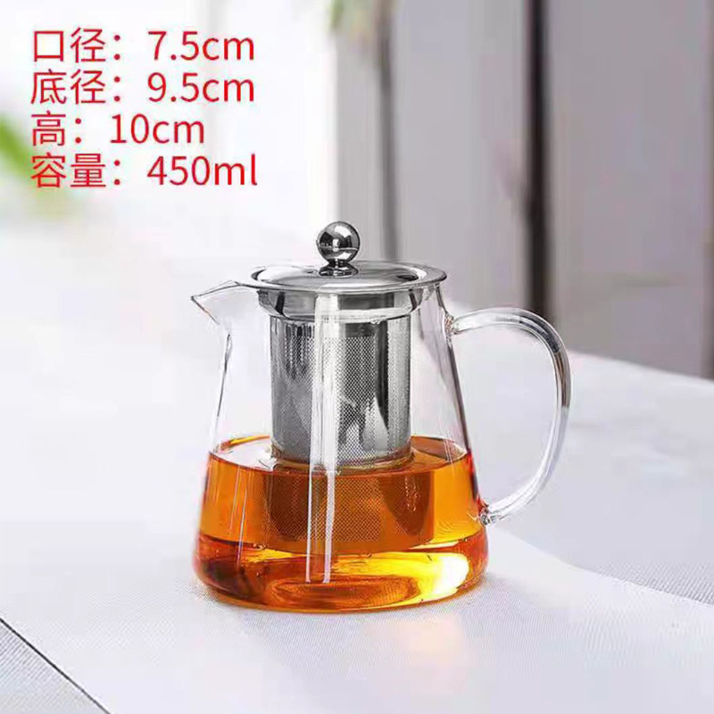 耐热玻璃茶壶茶具高硼硅泡茶壶透明不锈钢内胆耐高温彩把茶壶|undefined