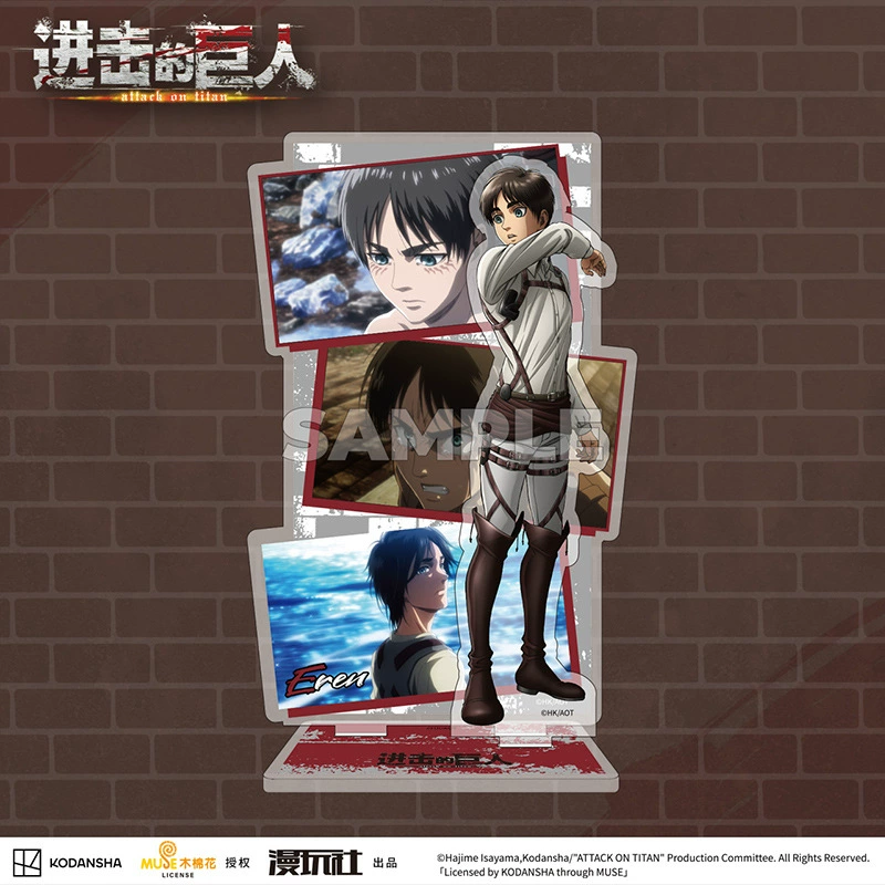 漫玩社 Attack on Titan Alan Mikasa Levi's Stand Card TV scene writing ornaments anime peripherals