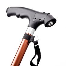 老年人伸缩铝合金拐杖防滑带灯可照明小四角多功能轻便手杖调节