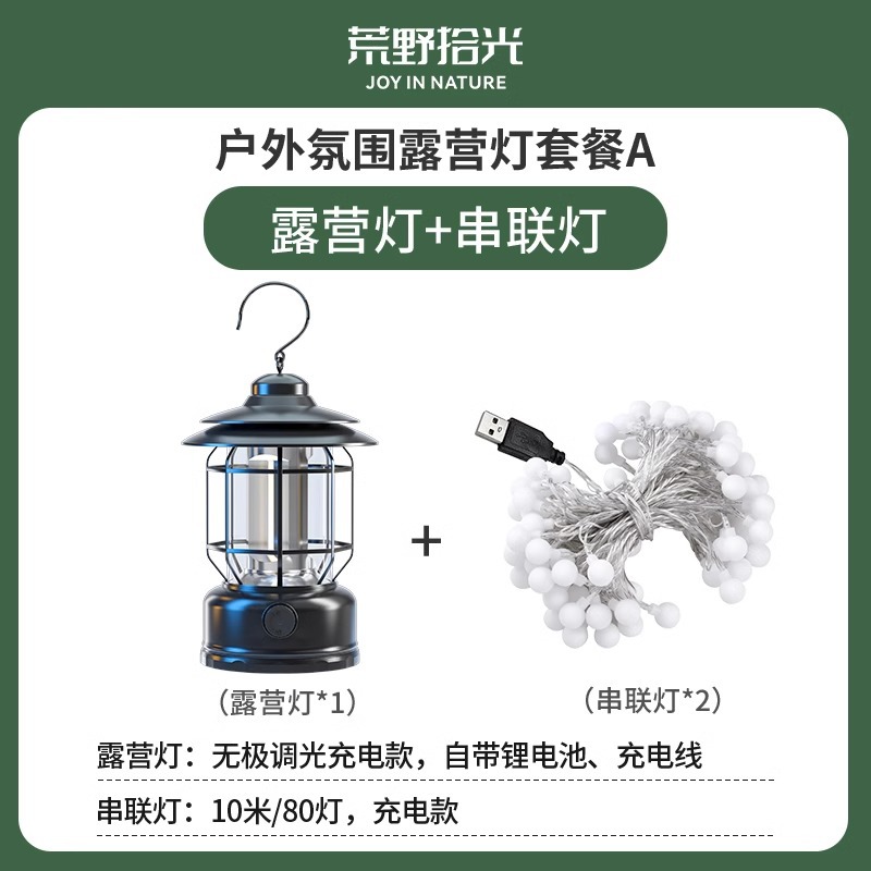 [string light atmosphere package] rechargeable night black + string lights