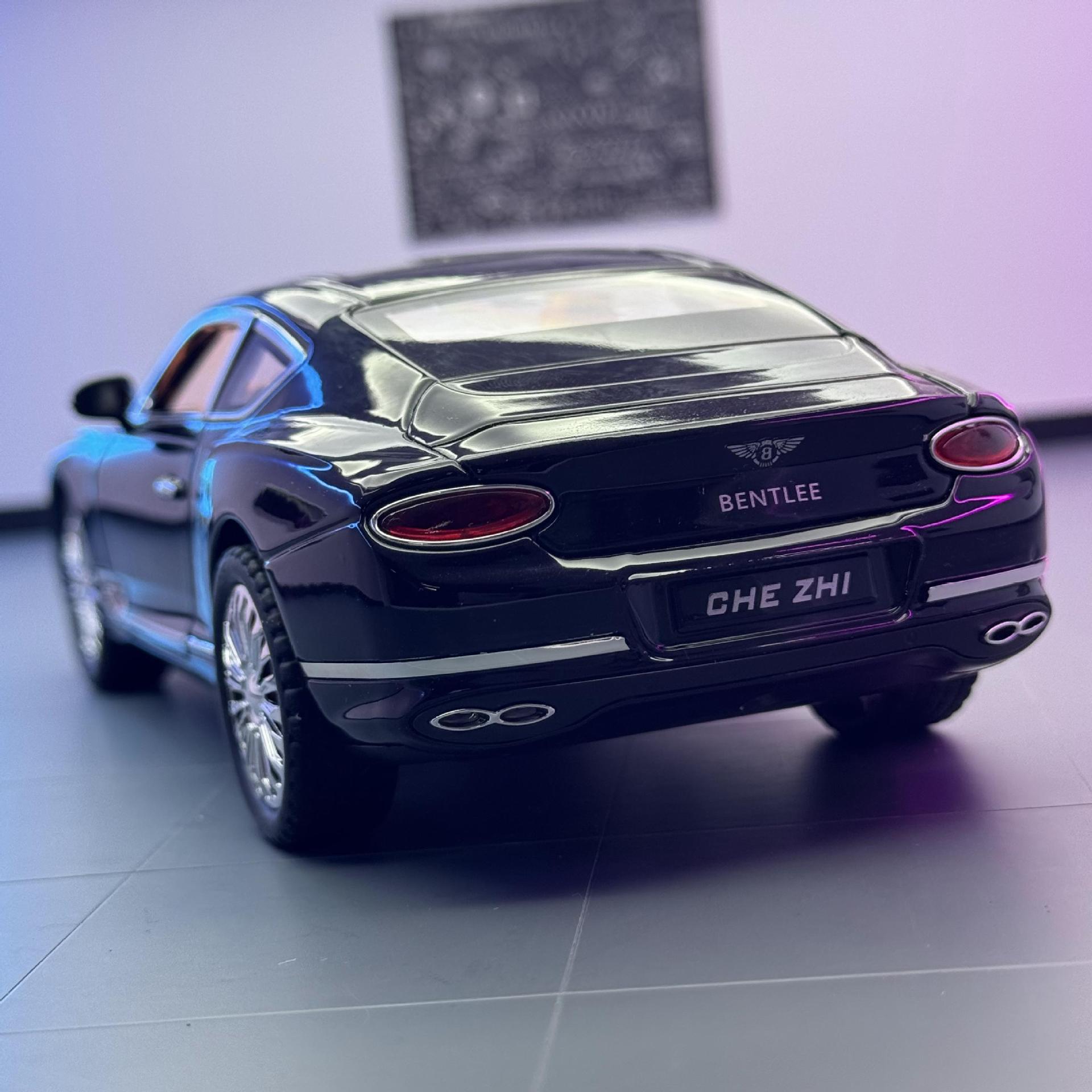 Coche de aleación modelo de coche 1:24 europeo GT coche deportivo con sonido y luz tira de juguete batería música modelo decoración colección