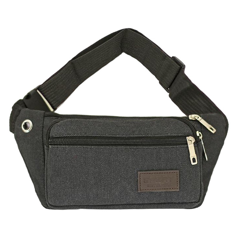 Thickened Canvas Waist Bag with Large Capacity for Outdoor Sports, Running, Waterproof Cross-Body Phone Chest Bag, Suitable for Business and Construction Site Work