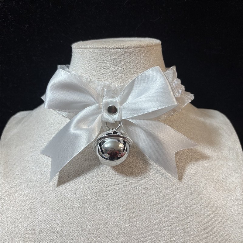 Arco de encaje collar de campana collar de clavícula accesorios de cuello de hermana suave correa de cuello cos collar de sirvienta