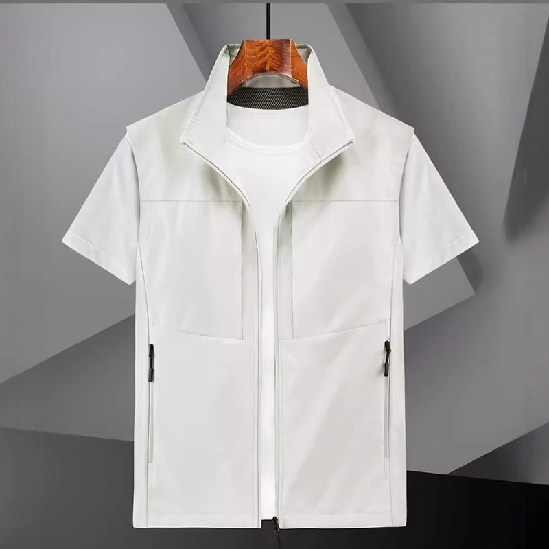 Outdoor Four Seasons Photography Fishing Men's Vest Multi-Pocket Tooling plus size Waistcoat Casual Vest Printing LOGO