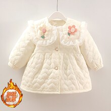 女童外套2024冬季新款女宝洋气夹棉上衣小女孩加绒保暖小公主棉服