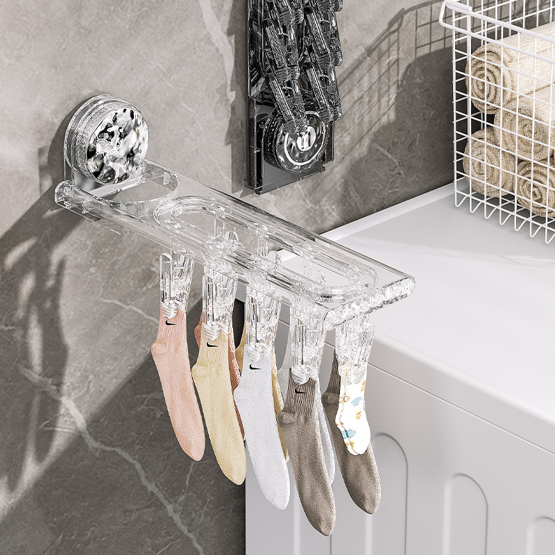 Vipers plegable calcetines estante de almacenamiento sin agujeros perforación ropa interior doméstica ropa interior múltiples clips estante de secado artefacto