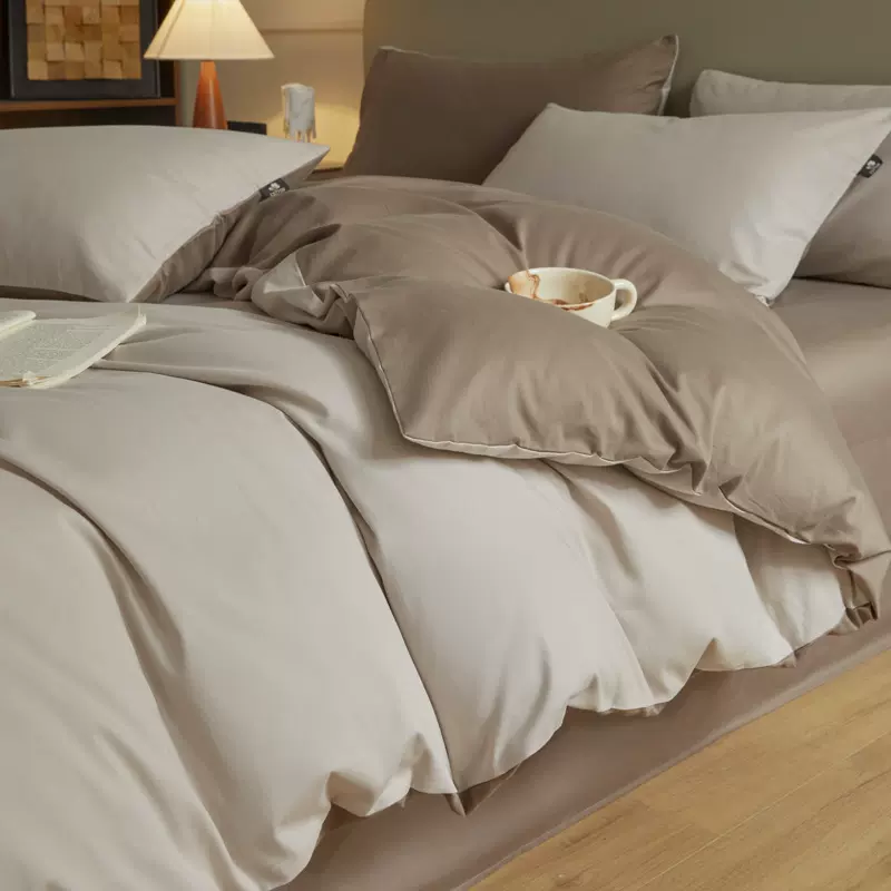 高端纯色加厚磨毛全棉四件套纯棉床单被套床笠三件套轻奢秋冬床品